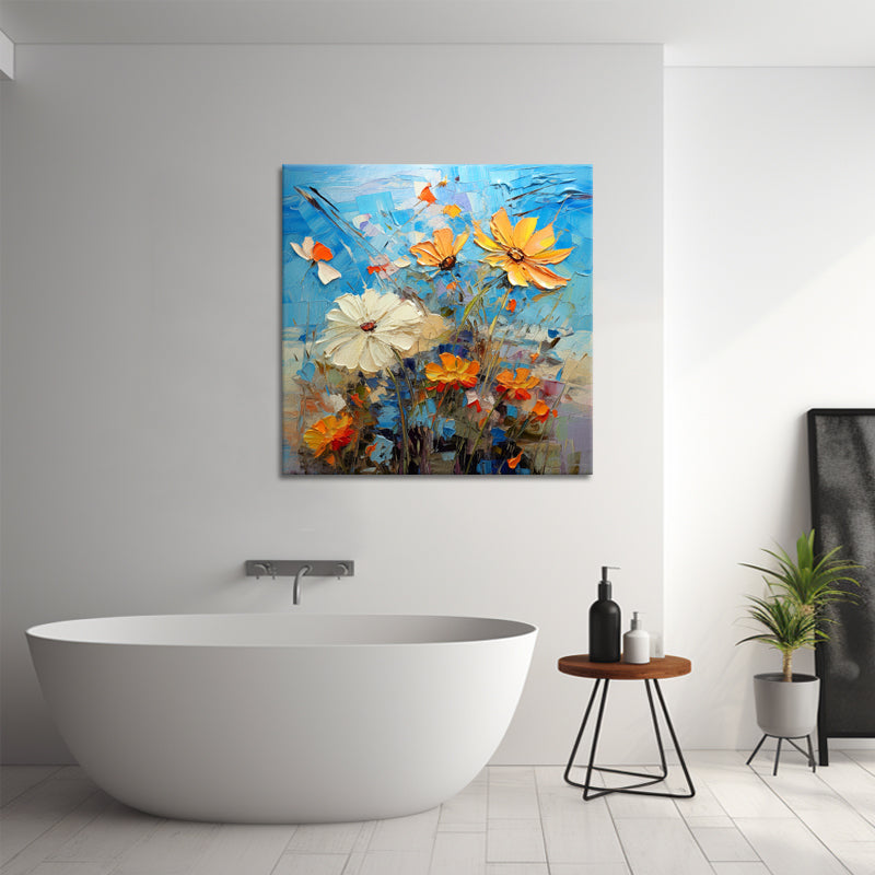 Abstraktes Gemälde mit Blumen