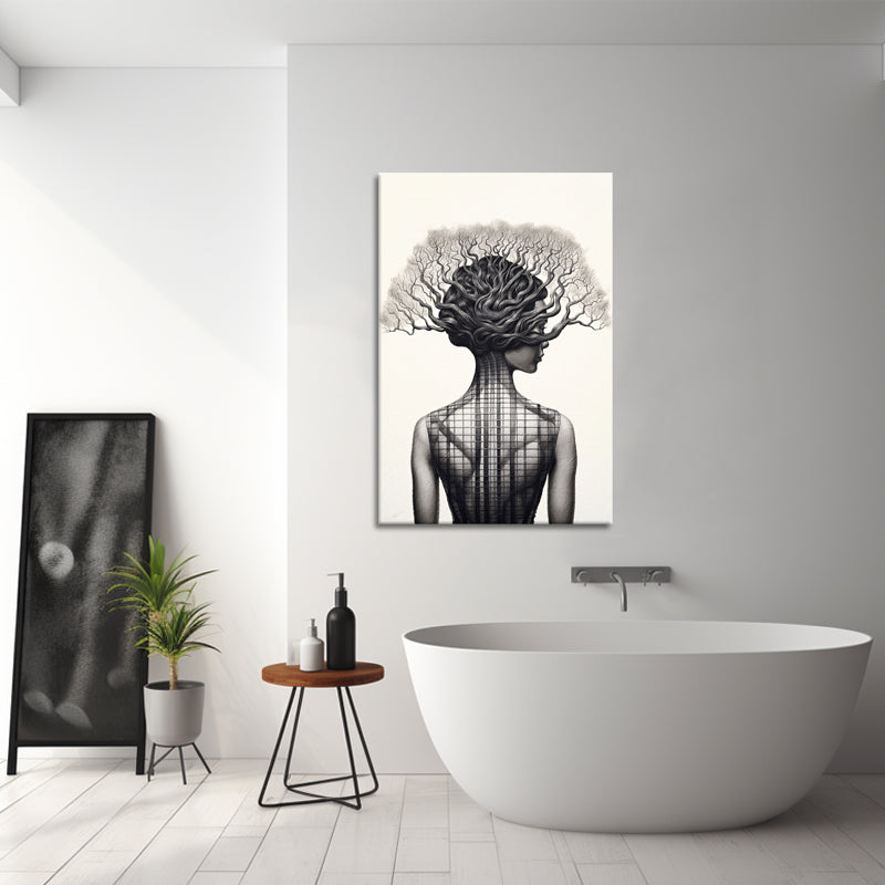 Frau mit Baum