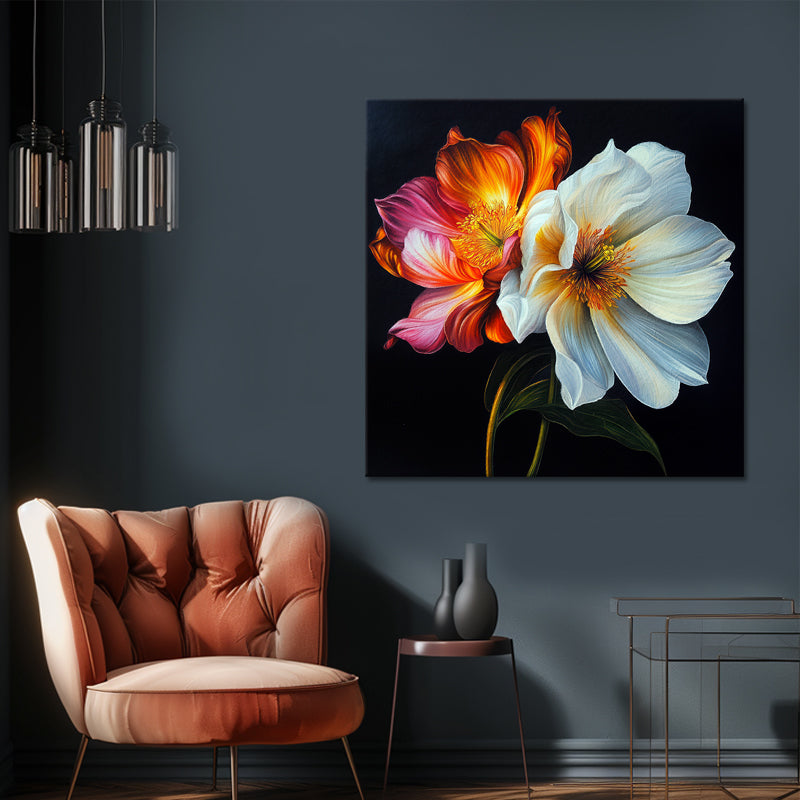 Gemälde mit zwei Blumen