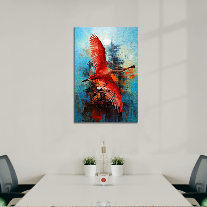Abstrakter fliegender Flamingo