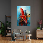 Abstrakter fliegender Flamingo