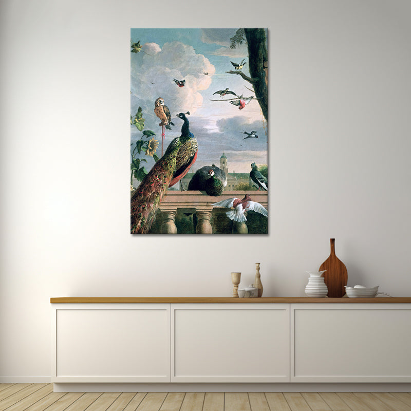Amsterdamer Palast mit exotischen Vögeln - Melchior d’Hondecoeter