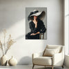 Frau mit elegantem Hut