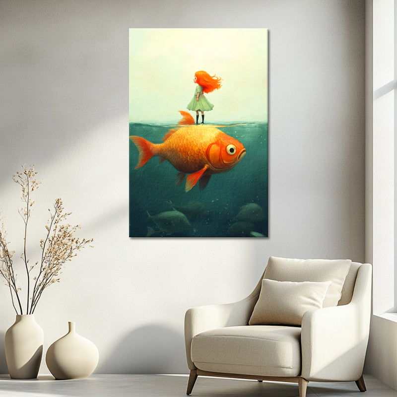 Mädchen mit Goldfisch