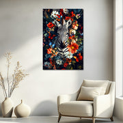 Zebra mit Blumen