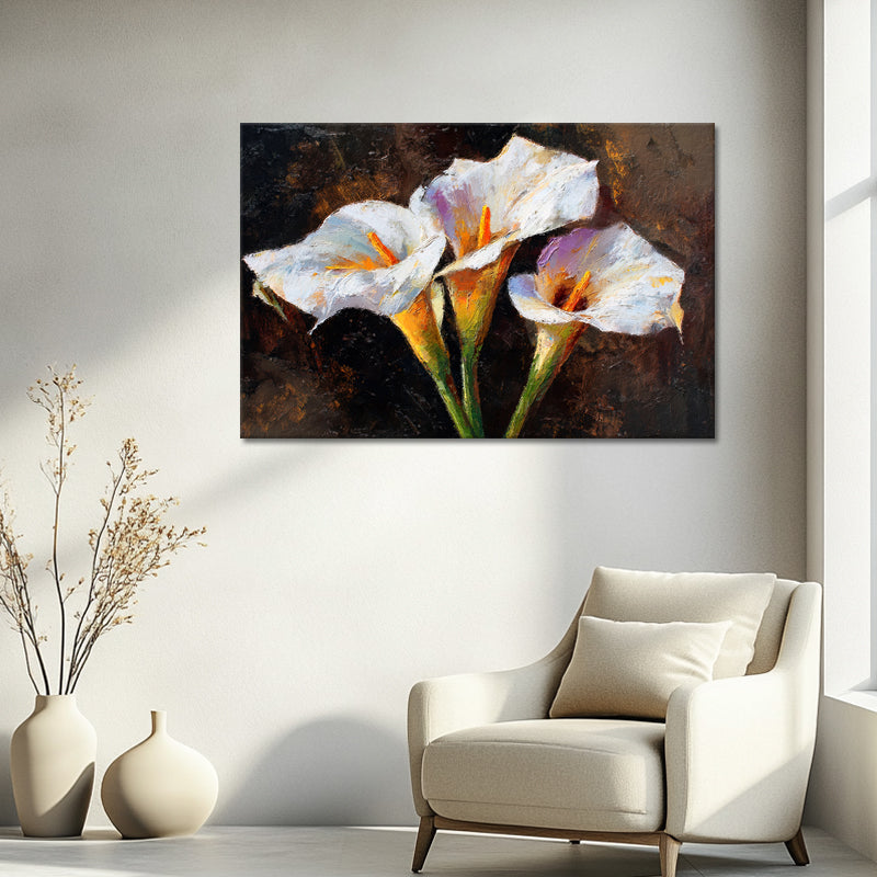 Drei warme Calla-Lilien