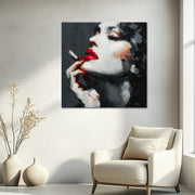 Frau mit roten Lippen Kunst