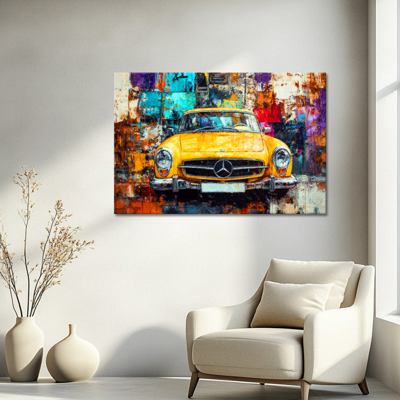 Gelber Vintage-Mercedes