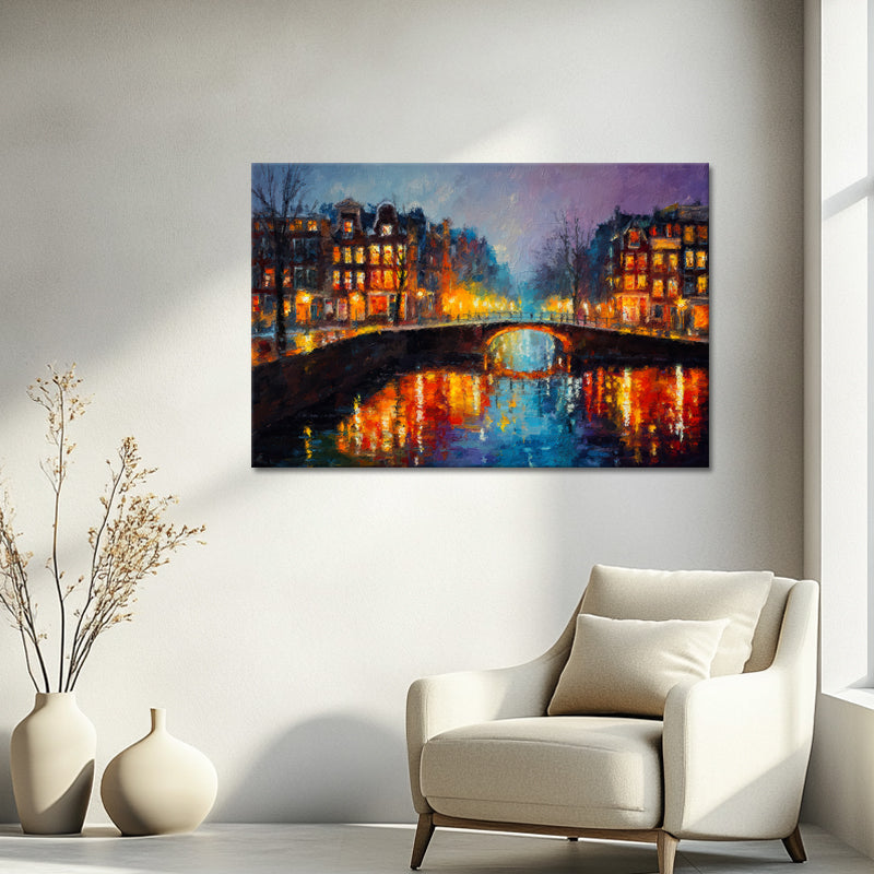 Amsterdamer Gracht bei Nacht