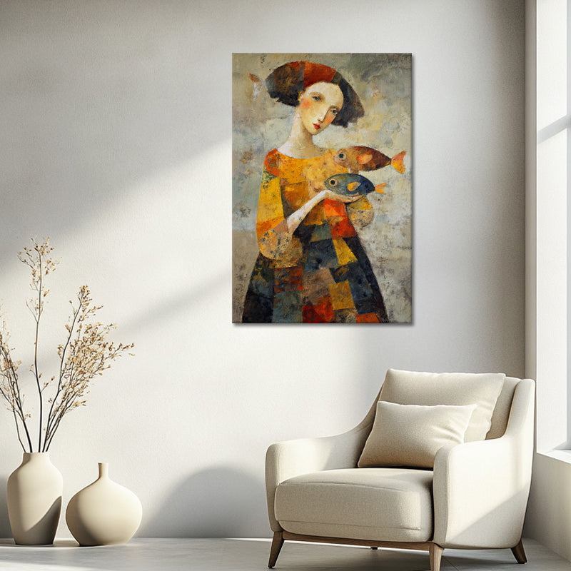 Frau und Fisch Kunst