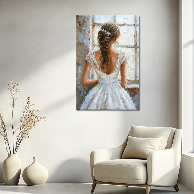 Elegante Frau in Weiß