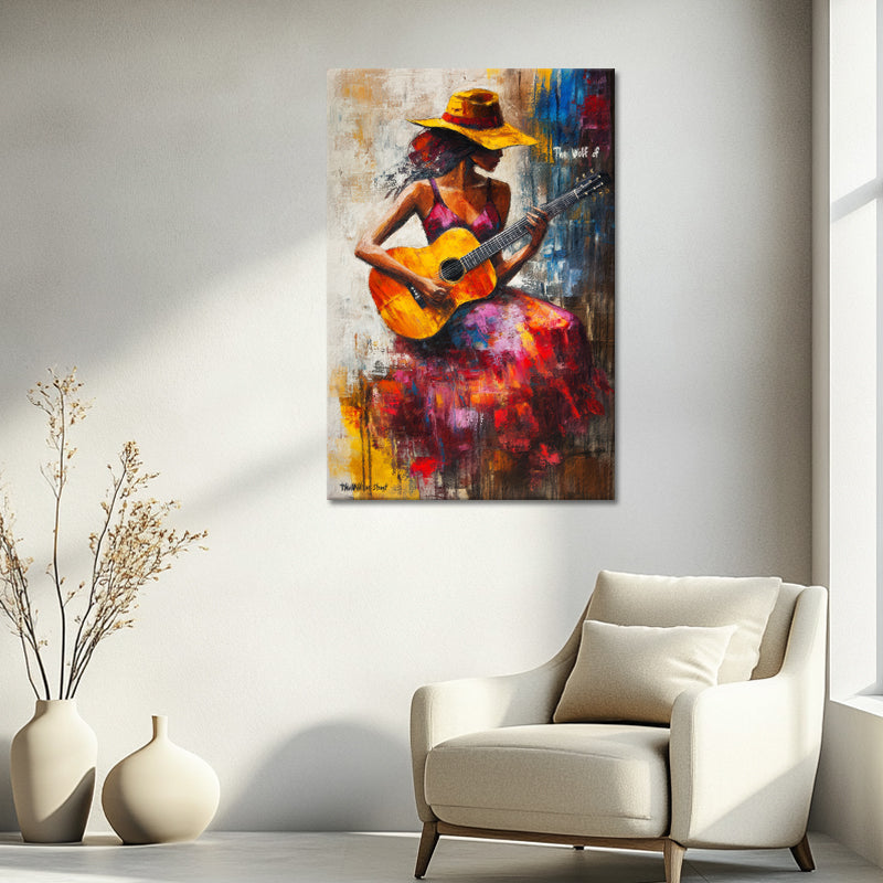 Gitarre spielende Frau