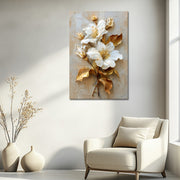 Weiße Blume in Gold