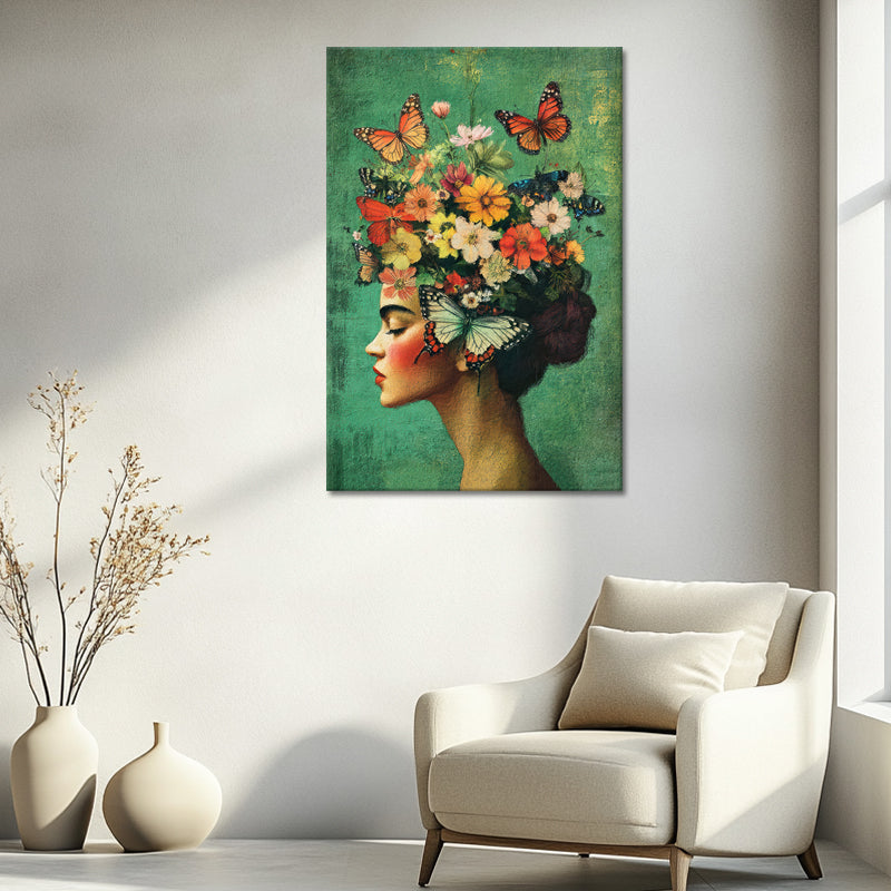 Frida Kahlo mit Schmetterlingen