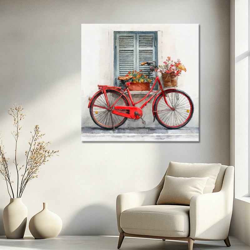 Fahrrad mit Blumen Kunst