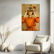 Stilvolle orangefarbene Frauenkunst