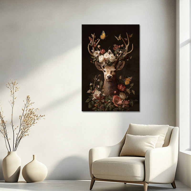 Hirsch mit Blumen