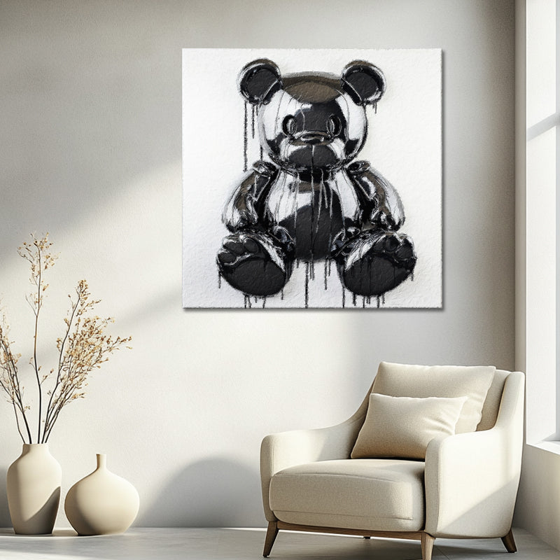 Teddybär in Schwarz-Weiß