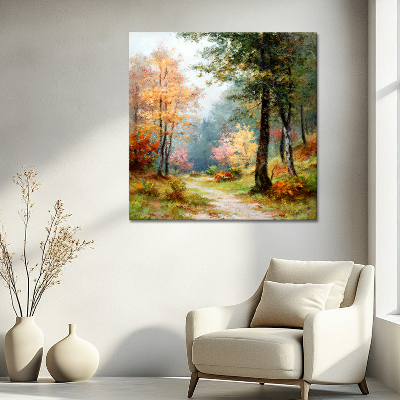 Farbenfroher Waldweg im Herbststil II