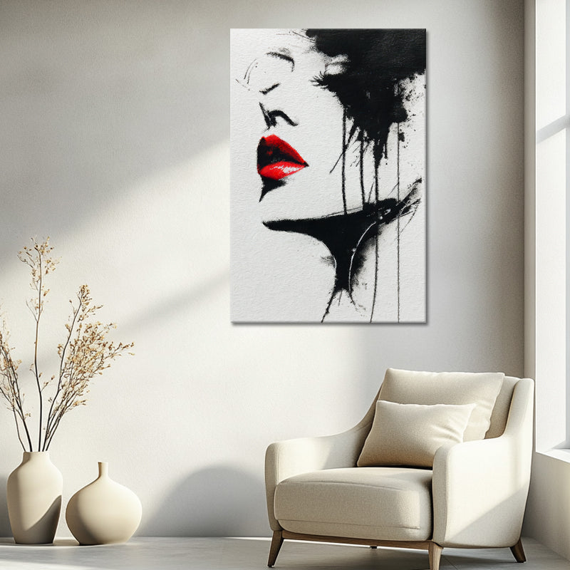 Abstrakte Frau Rote Lippen