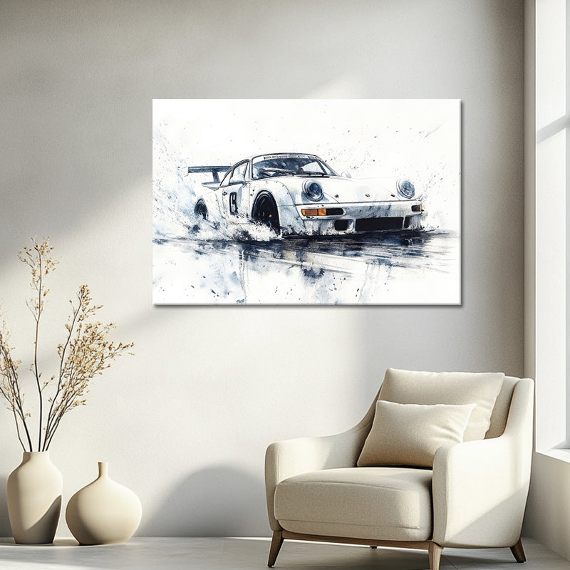 Schwarz-weißer Porsche