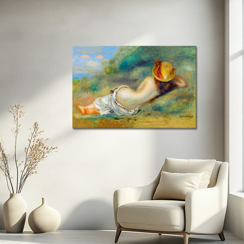 Das Stroh oder die auf dem Gras liegende Frau - August Renoir