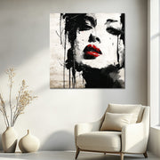 Kunst einer Frau mit roten Lippen