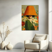 Frau mit Lampenschirm Kunst