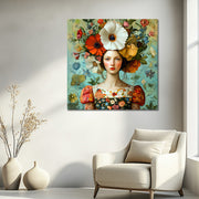 Vintage Frau und Blumen