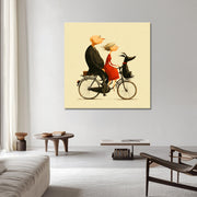 Paar mit Hund auf Fahrrad III