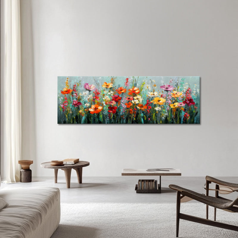 Fröhliches Blumenfeld Panorama