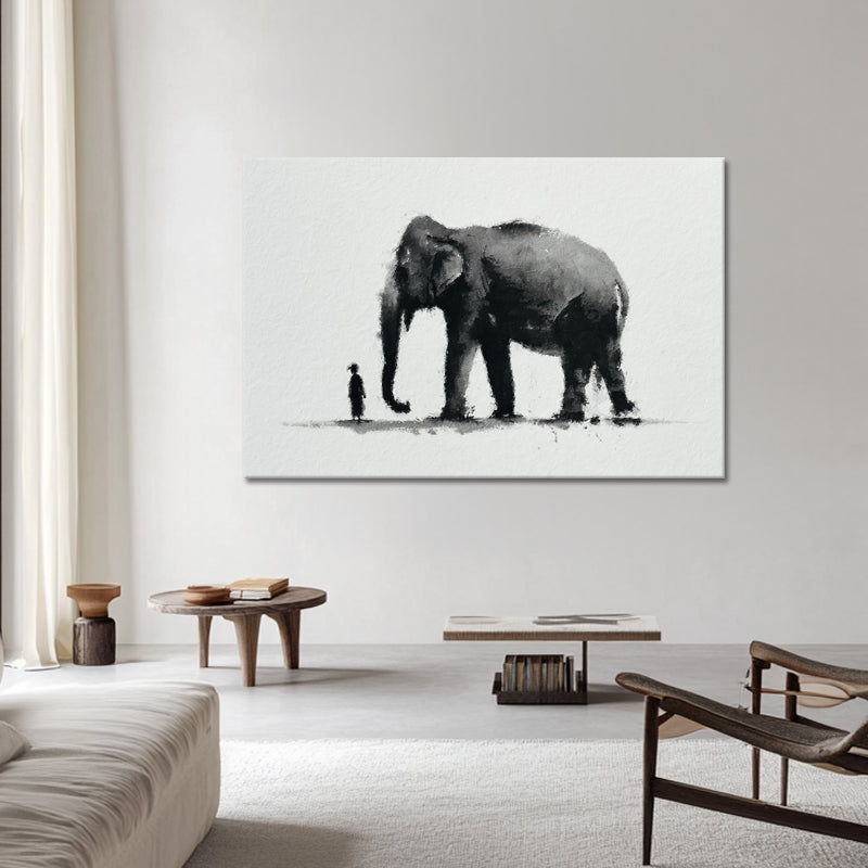 Junge mit Elefant II