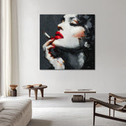 Frau mit roten Lippen Kunst