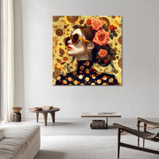 Frau mit Rosen Kunst