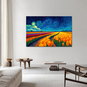 Farbenfrohes Tulpenfeld – Van Gogh (Inspiration)