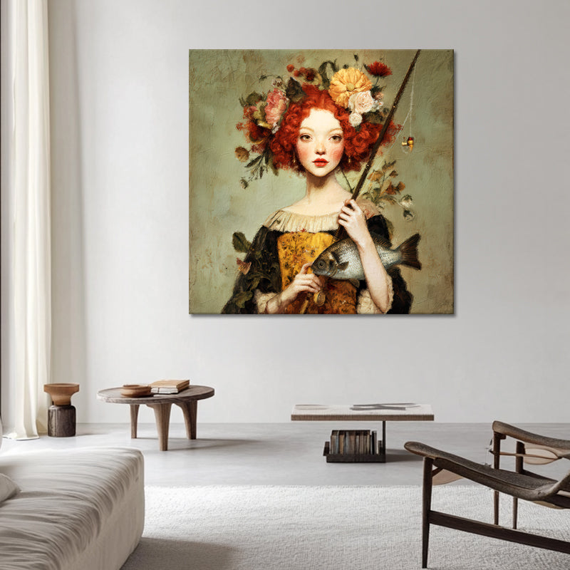 Frau beim Angeln