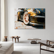 Schwarzer und goldener Porsche