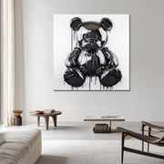 Teddybär in Schwarz-Weiß