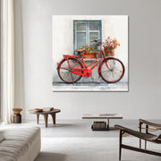 Fahrrad mit Blumen Kunst