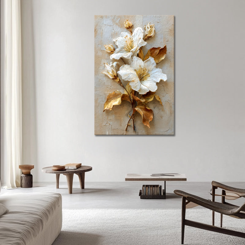 Weiße Blume in Gold