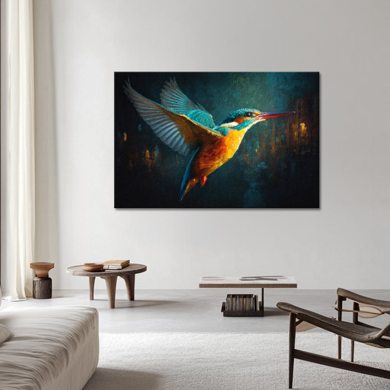Eisvogel über der Skyline