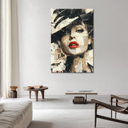 Frau mit Hut – Collage-Kunst