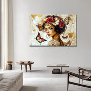 Frau und Blumenmagie