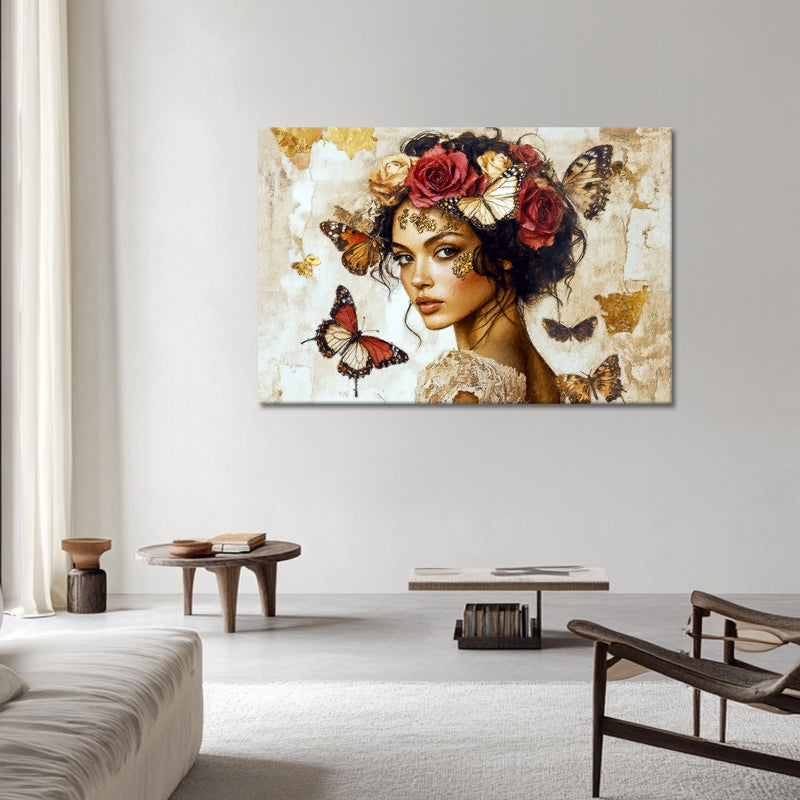 Frau und Blumenmagie