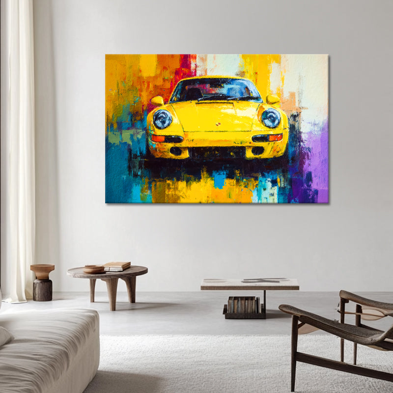 Gelbes Porsche-Gemälde
