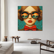 Frau mit Taucherbrille und Fischen II