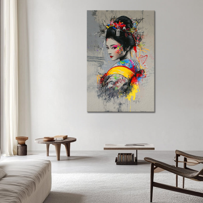 Graffiti asiatische Frau im Kimono I