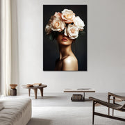 Frau mit Rosen
