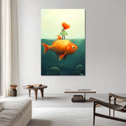 Mädchen mit Goldfisch