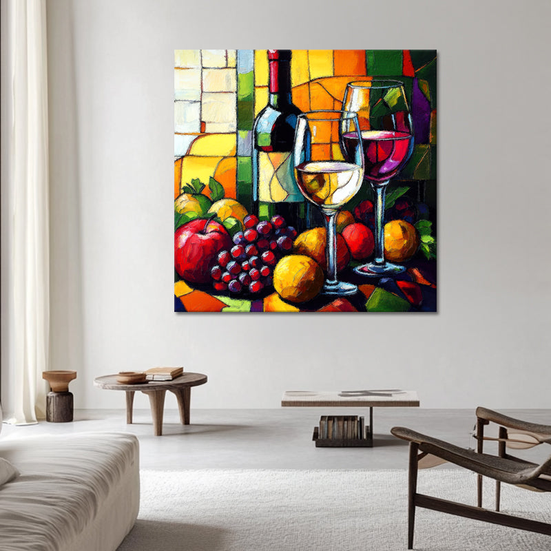 Wein im kubistischen Stil